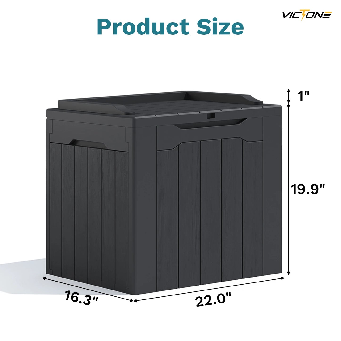 Victone 32 Gallon Resin Deck Box Outdoor Indoor Waterproof
