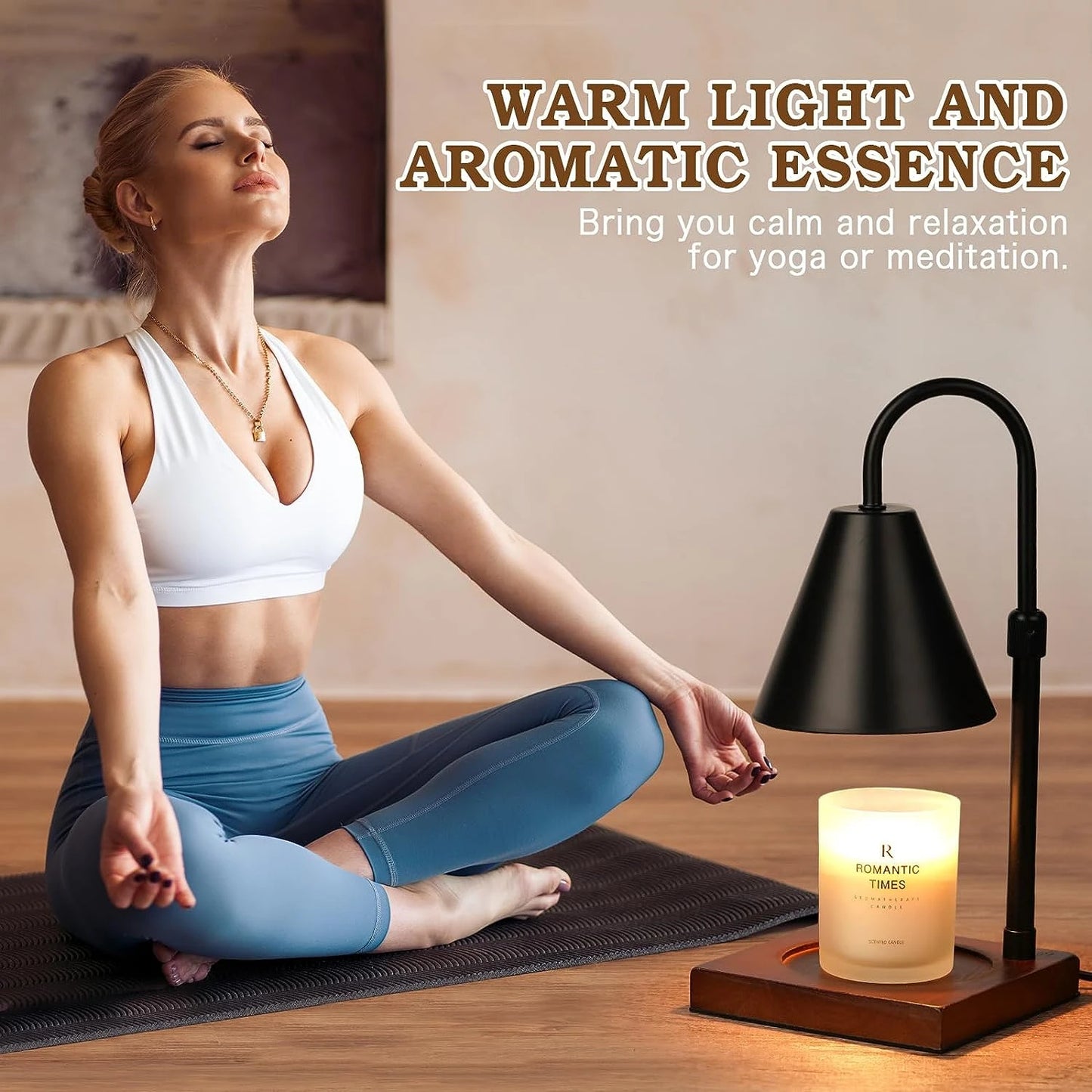 Metal Candle Warmer Lamp with Adjustable Timer and Dimmer - Stylish Modern Home Ambiance Enhancer for Bedroom Decor and Mom's Ho
