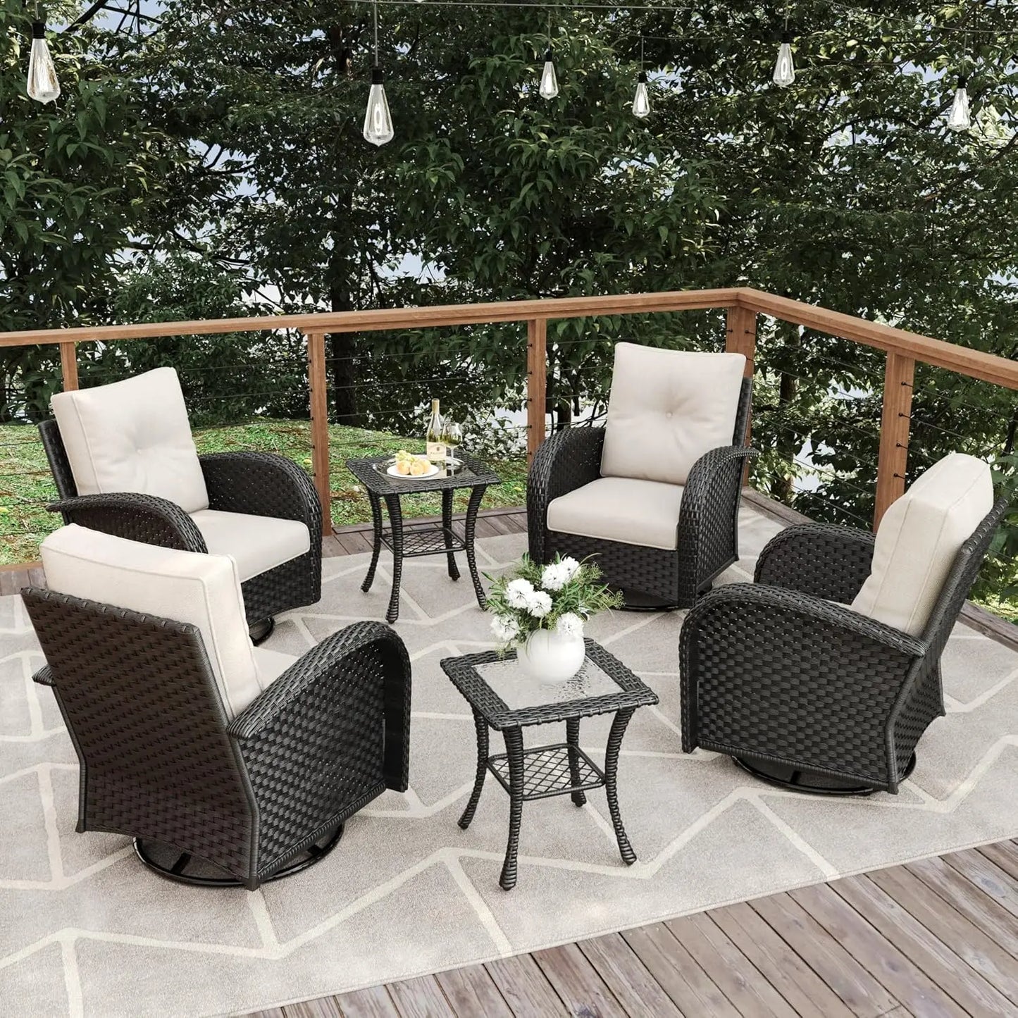 10 Pieces Patio Furniture Sets/ Fire Pit Table