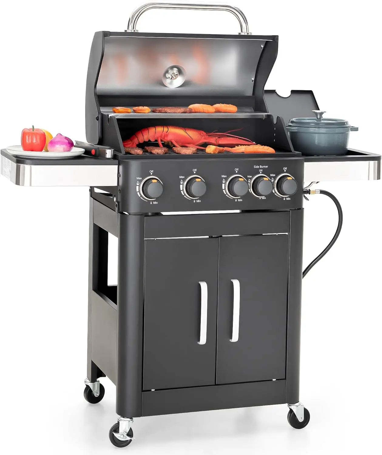 BBQ Grill Propane Gas Grill and Charcoal Grill Combo