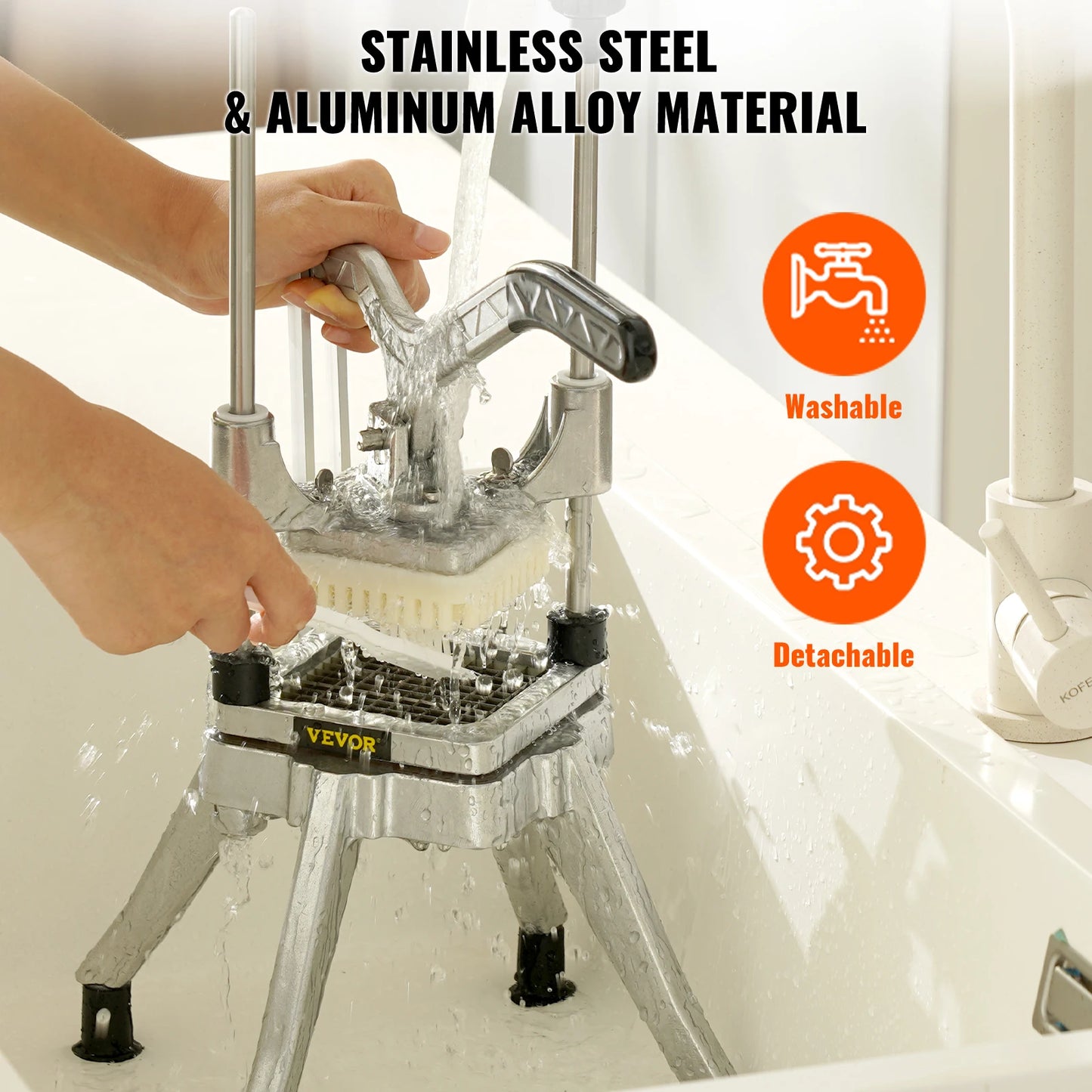 Chopper with 4 Replacement Blades Commercial Vegetable Chopper