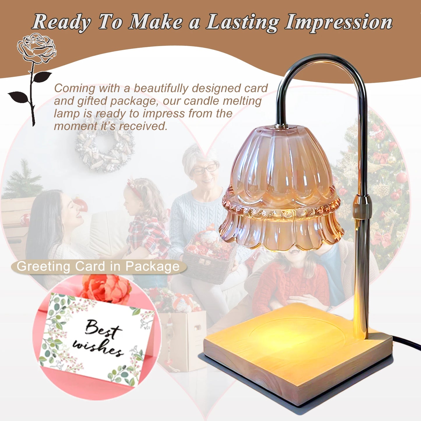 Candle Warmer Lamp Flower Shade With Timer