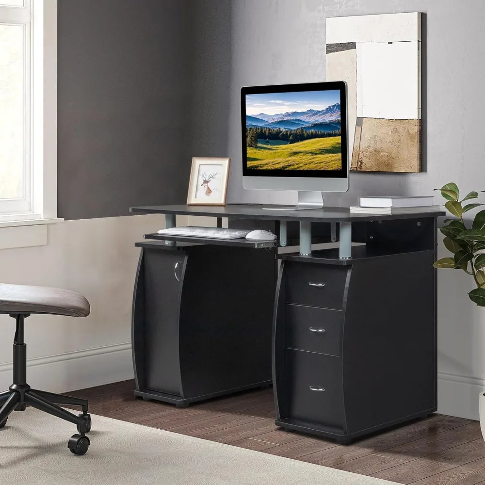 Computer Desk with Drawers & Storage Cabinet