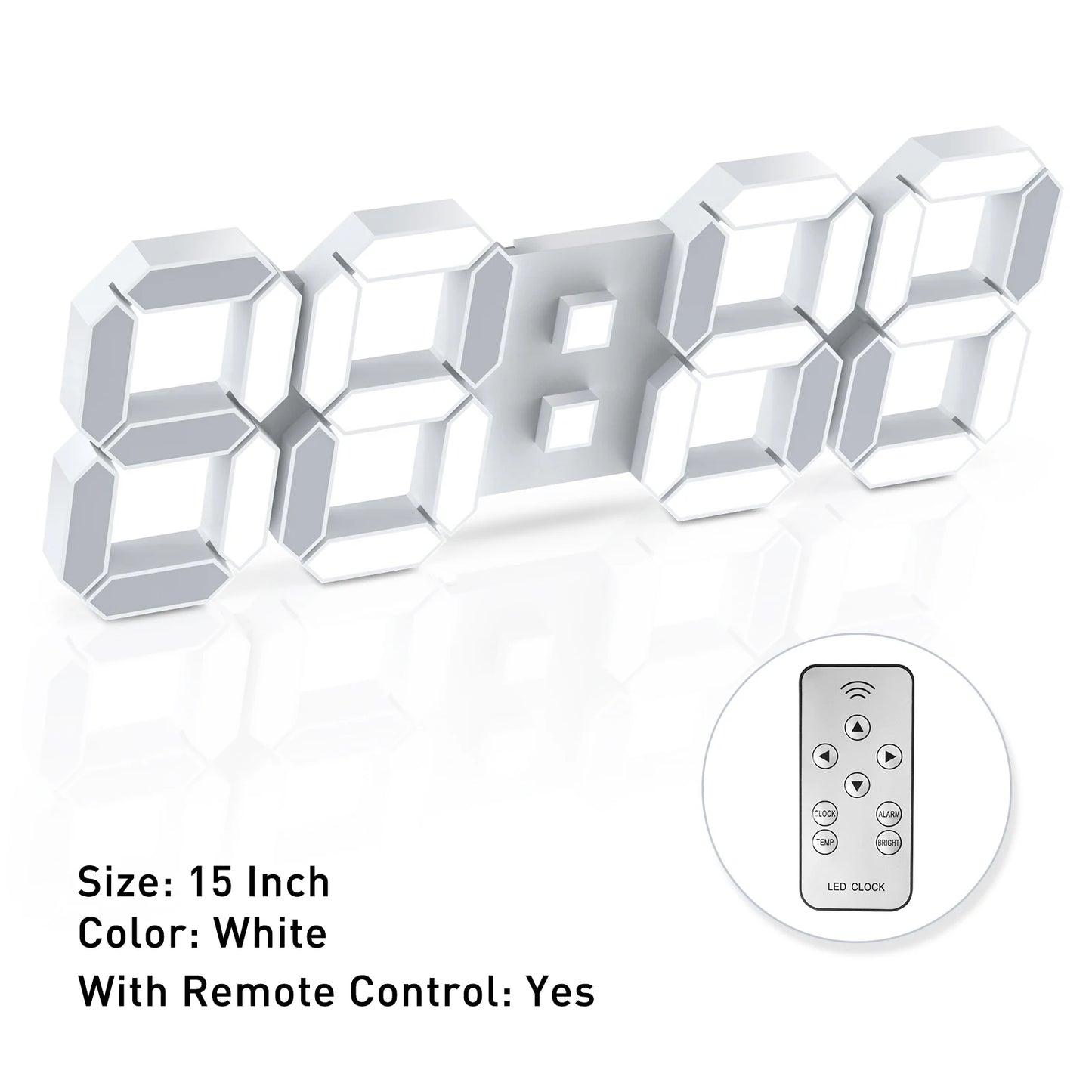 3D LED Wall Clock Large Digital Wall Clock