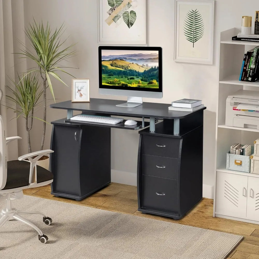 Computer Desk with Drawers & Storage Cabinet