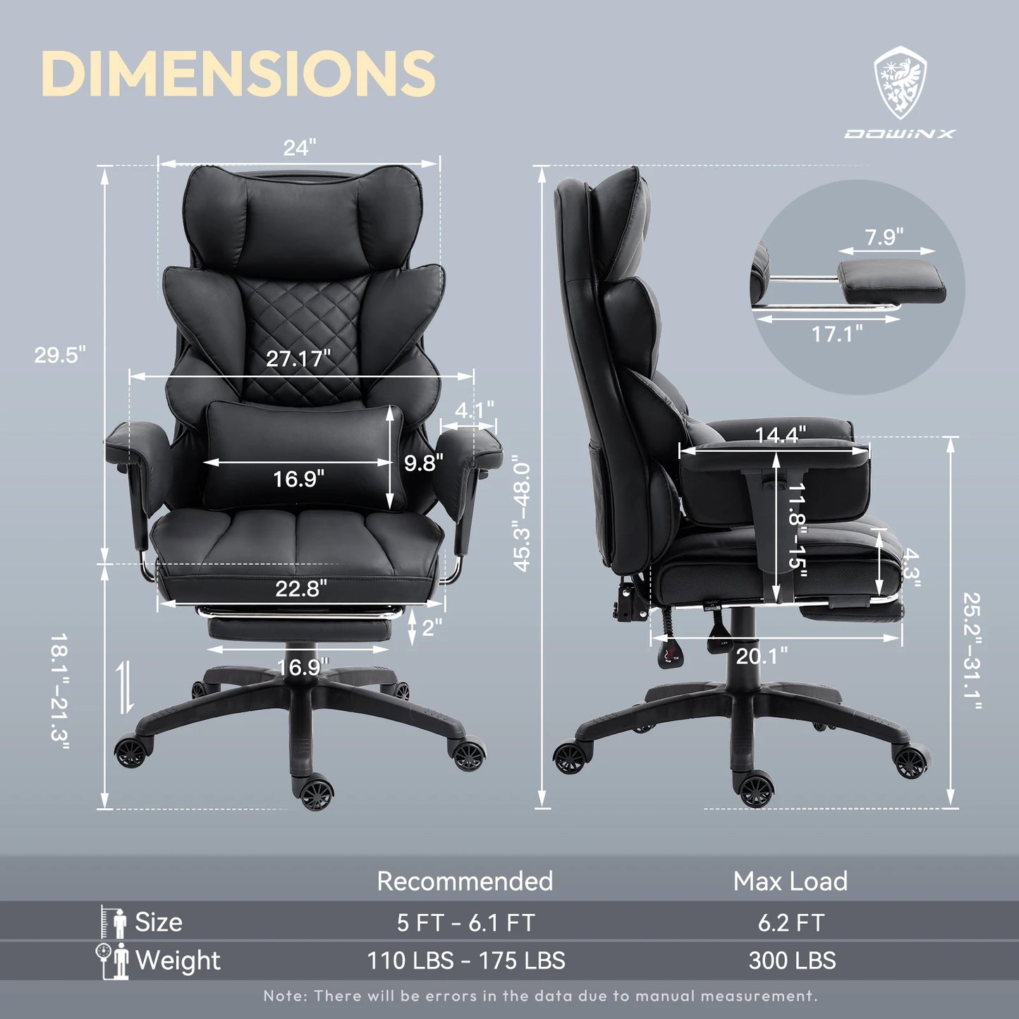 Office Chair with Pocket Spring Cushion and Lumbar Support,