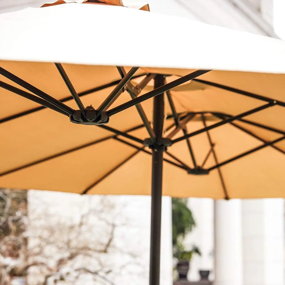 Double-Sided Market Patio Outdoor Umbrella, 15 Feet