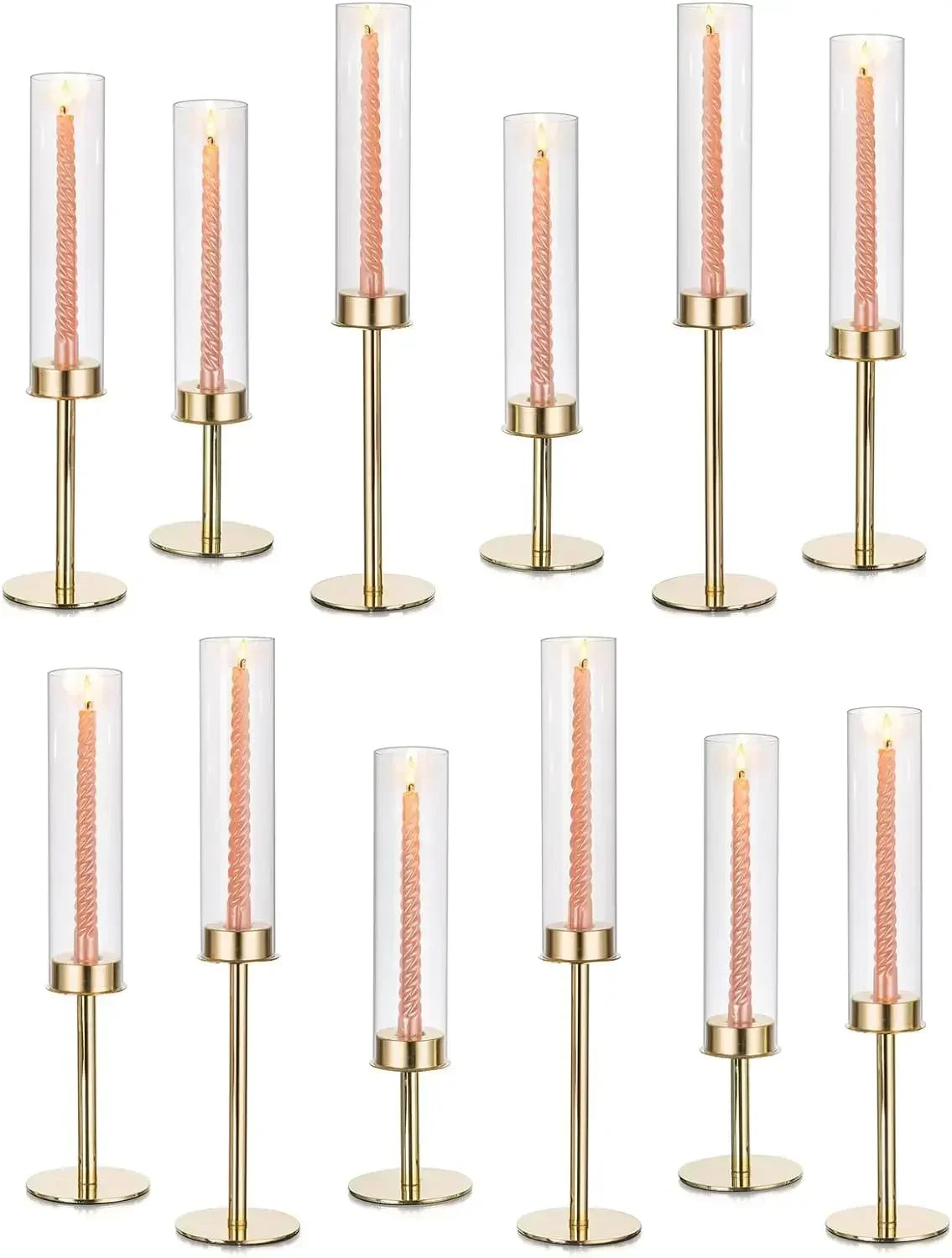 Gold Hurricane Candle Holder,Modern