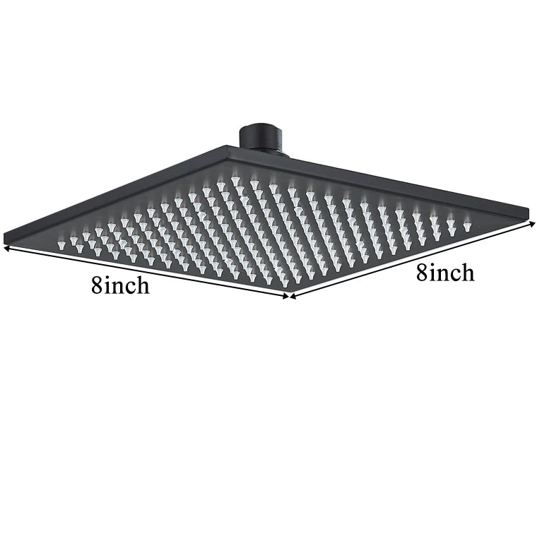 Bathroom LED Thickened Brass Head Shower Square