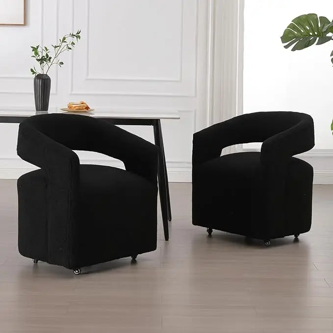 Linen Dining Room Chairs Set of 2 Modern Swivel  Chairs