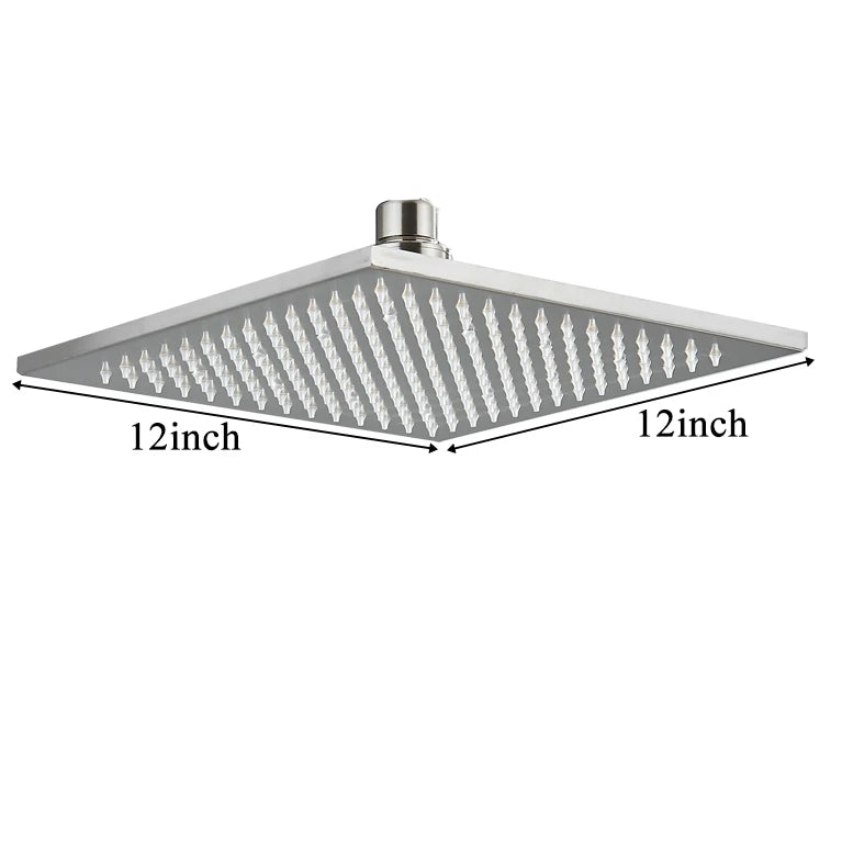 Bathroom LED Thickened Brass Head Shower Square