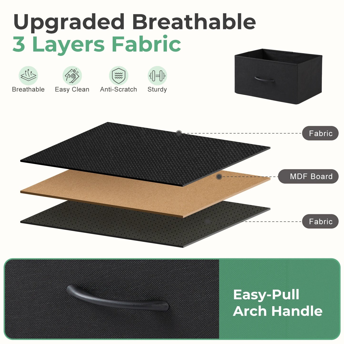 Living Room Cabinet Layers Set of 2 Fabric Drawers