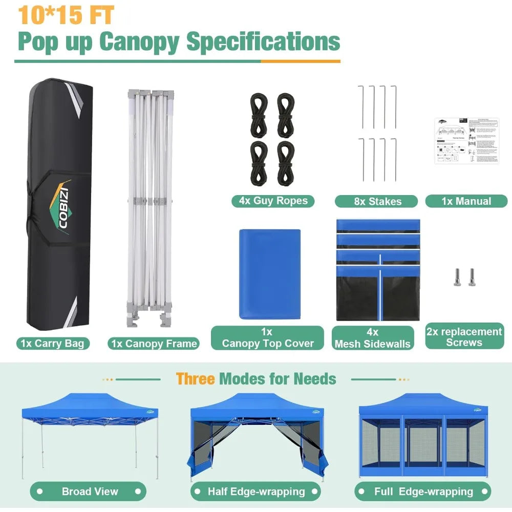 10x15 Canopy Tent, Heavy Duty Pop up