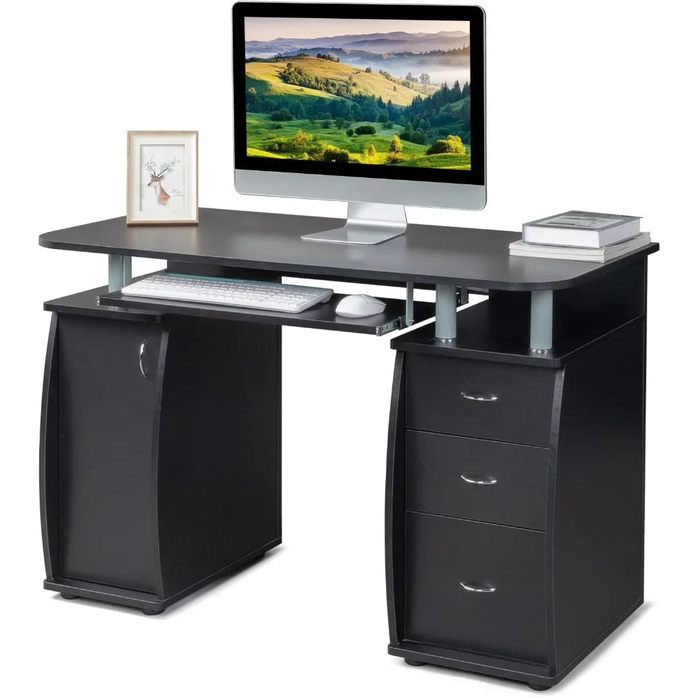 Computer Desk with Drawers & Storage Cabinet