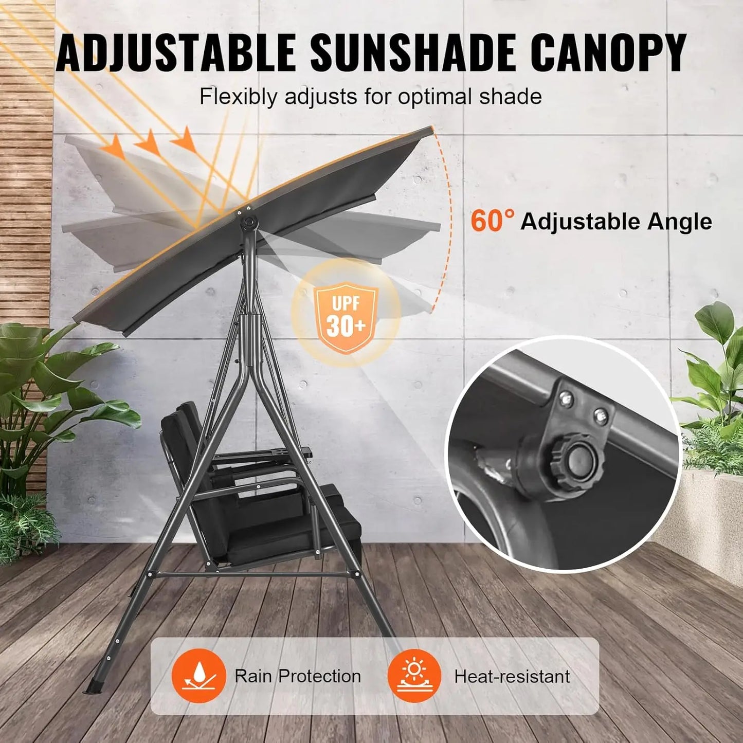 2-Seat Patio Swing Chair