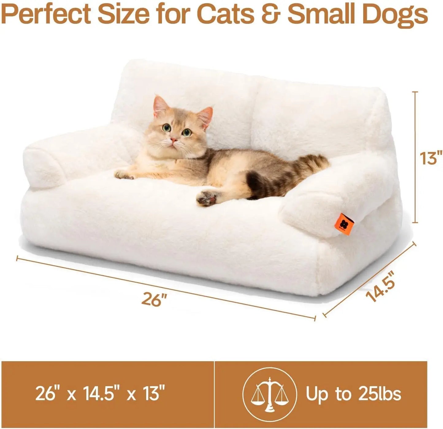 Mewoofun Pet Couch Bed 26×19×13 Inch Washable