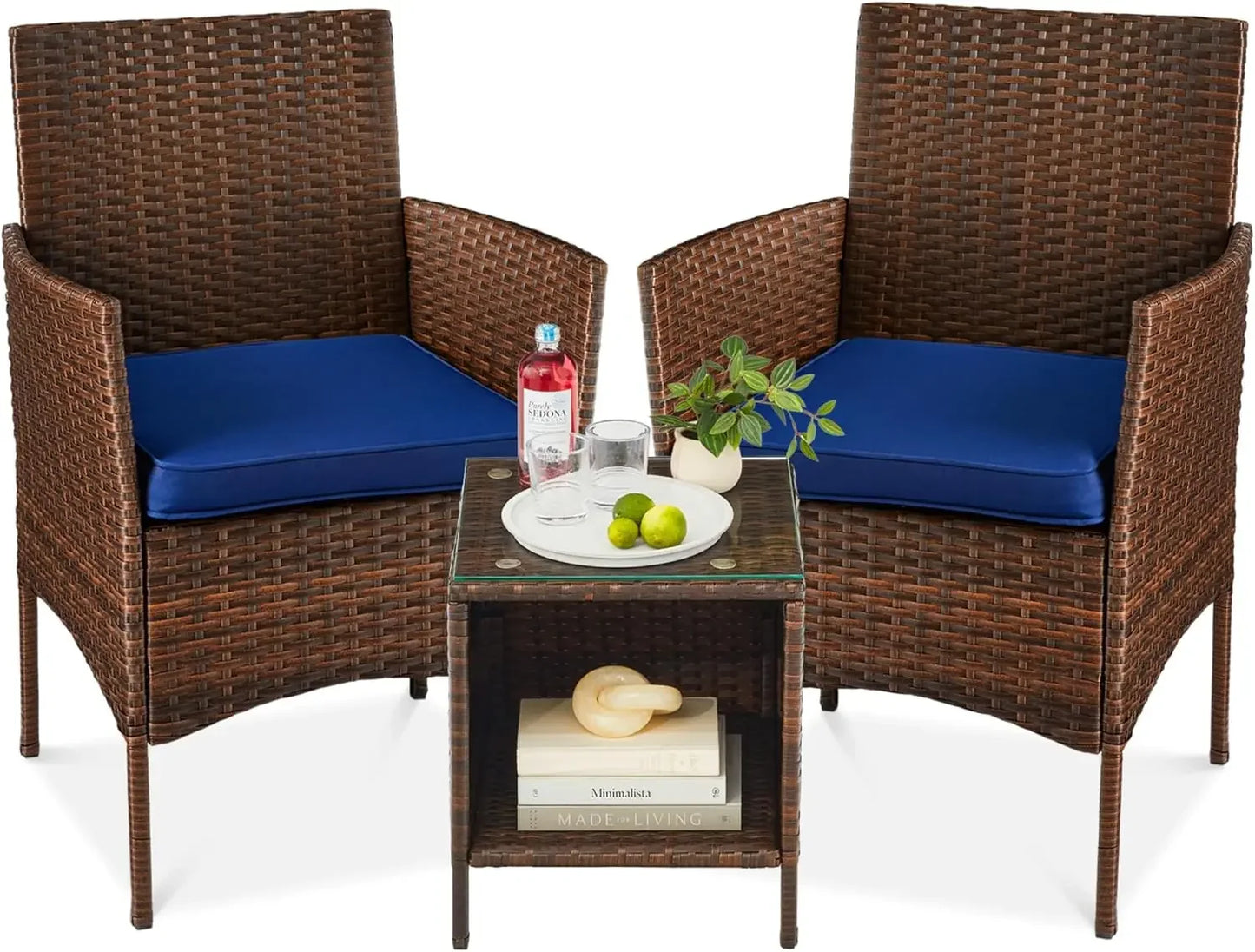 3-Piece Outdoor Wicker Conversation Bistro Set