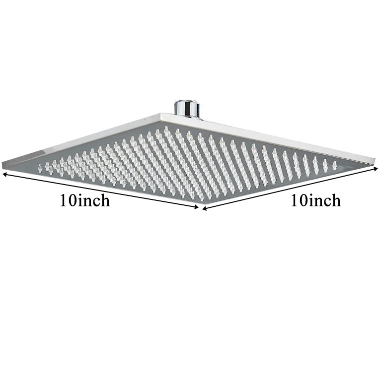 Bathroom LED Thickened Brass Head Shower Square