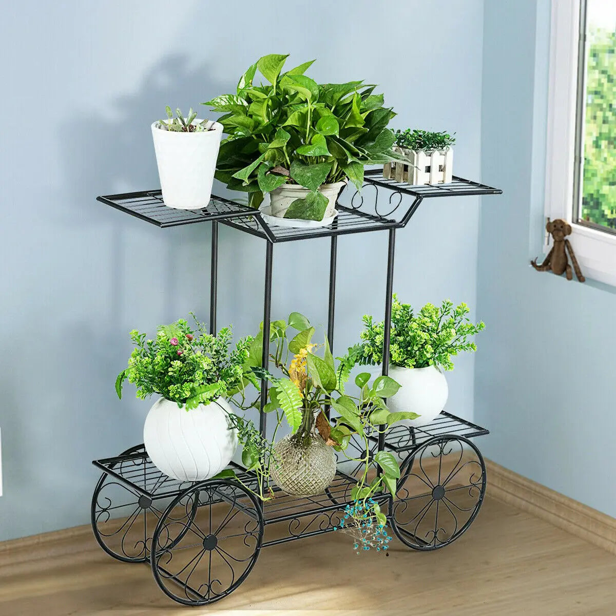 Metal Plant Stand Indoor 6 Tier Garden Cart