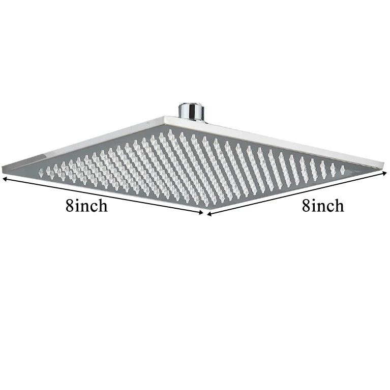 Bathroom LED Thickened Brass Head Shower Square