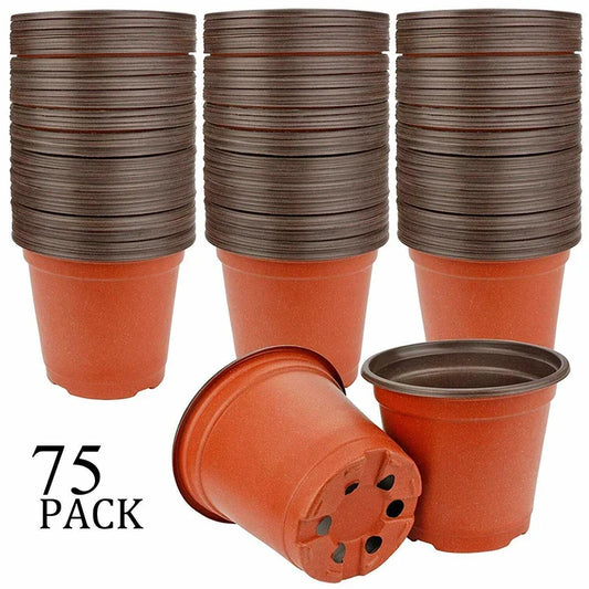 75Pcs Flexible Plant Nursery Pots Seed Starting Pots Plastic