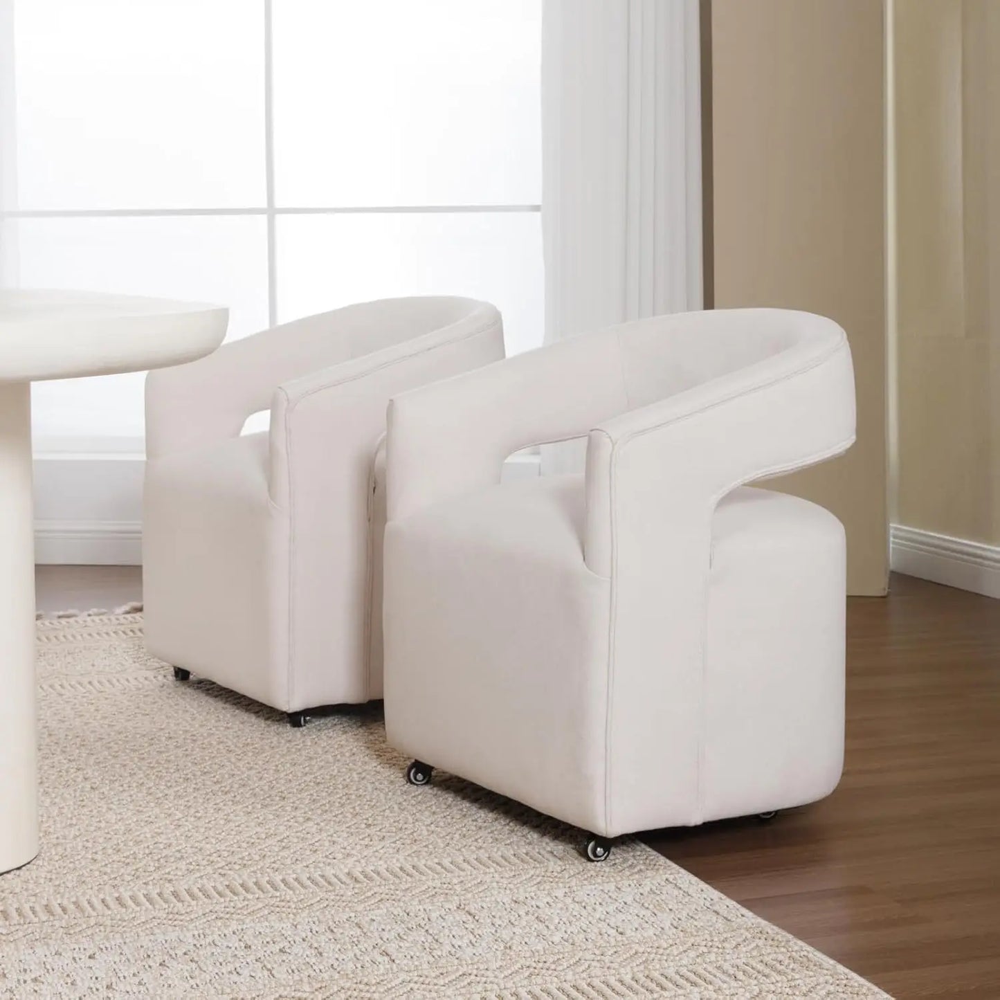 Linen Dining Room Chairs Set of 2 Modern Swivel  Chairs