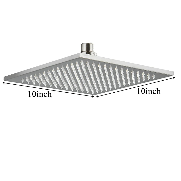 Bathroom LED Thickened Brass Head Shower Square