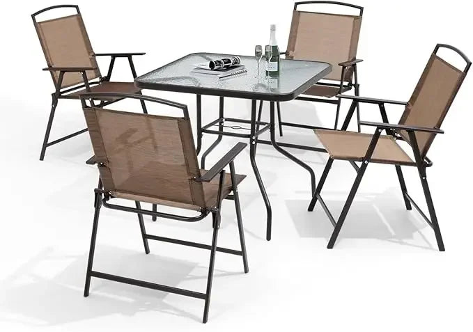 Outdoor Table and Chairs Set,4 X Grey