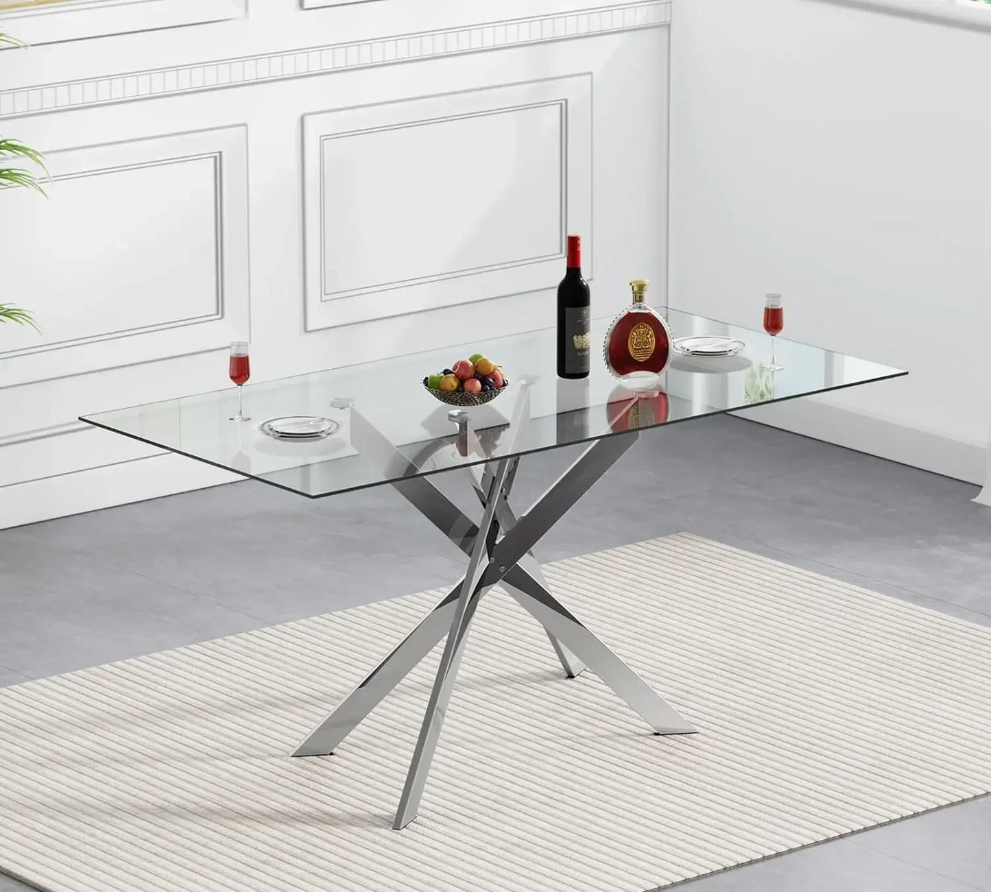 Glass Dining Table Modern Kitchen Glass Top Tables