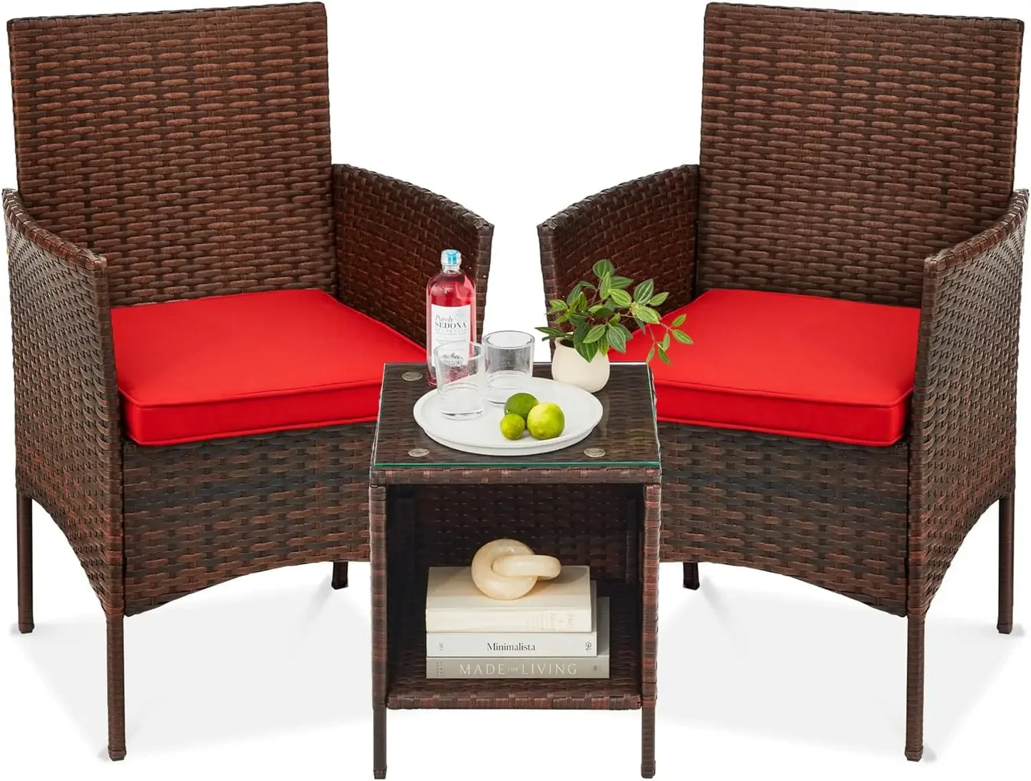 3-Piece Outdoor Wicker Conversation Bistro Set