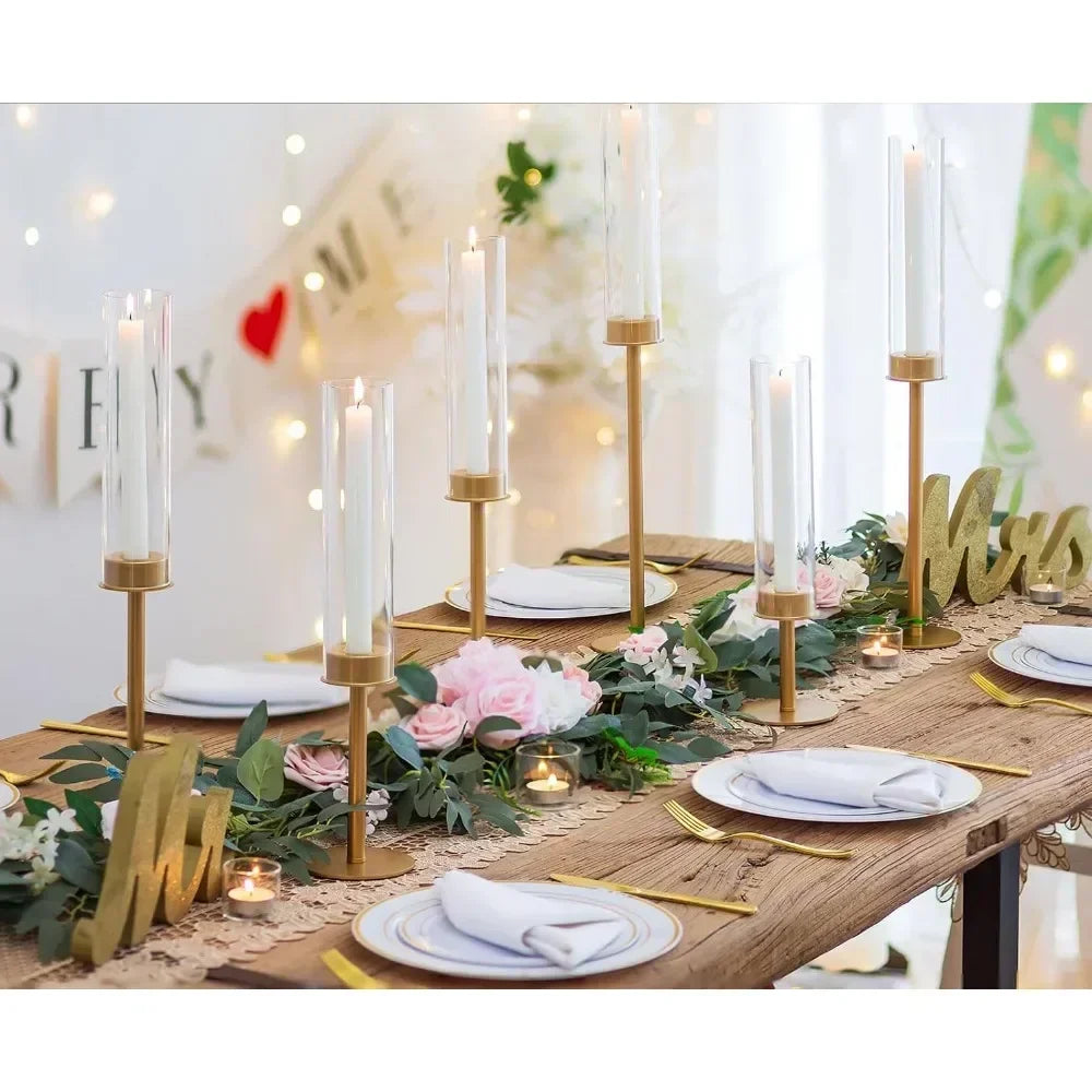 Gold Hurricane Candle Holder,Modern