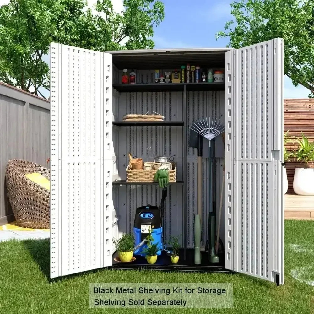 Polyethylene Outdoor Storage Cabinet, Vertical Storage Shed