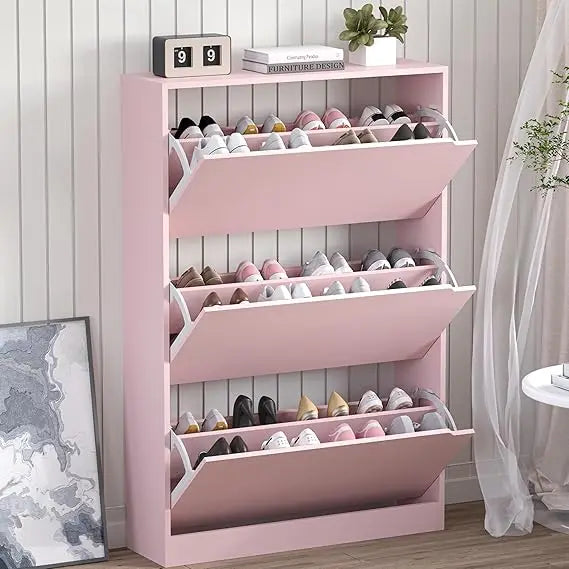 Shoe Cabinet with 3 Flip Drawers