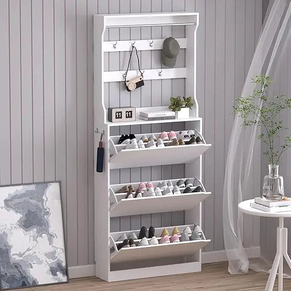 Shoe Cabinet with 3 Flip Drawers