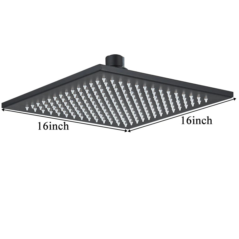 Bathroom LED Thickened Brass Head Shower Square