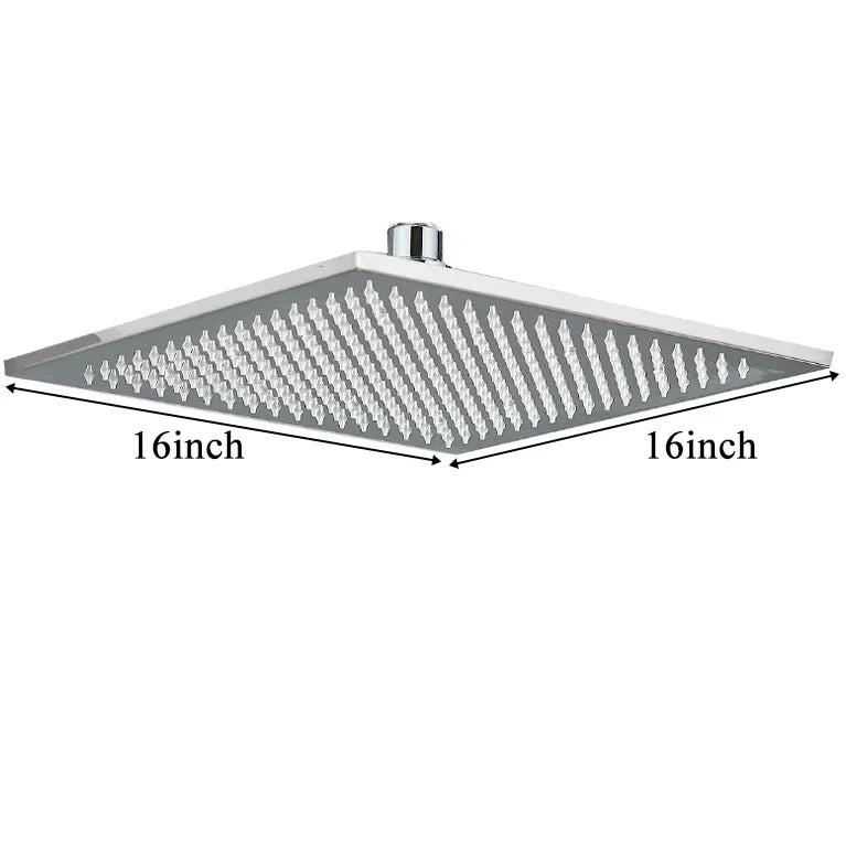 Bathroom LED Thickened Brass Head Shower Square