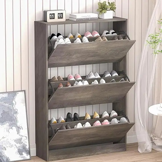 Shoe Cabinet with 3 Flip Drawers