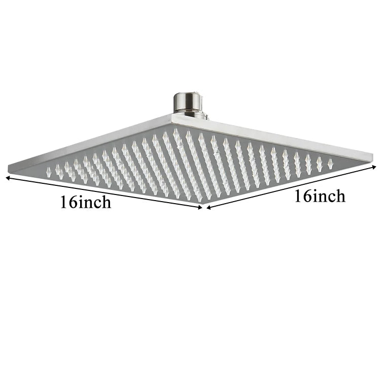 Bathroom LED Thickened Brass Head Shower Square