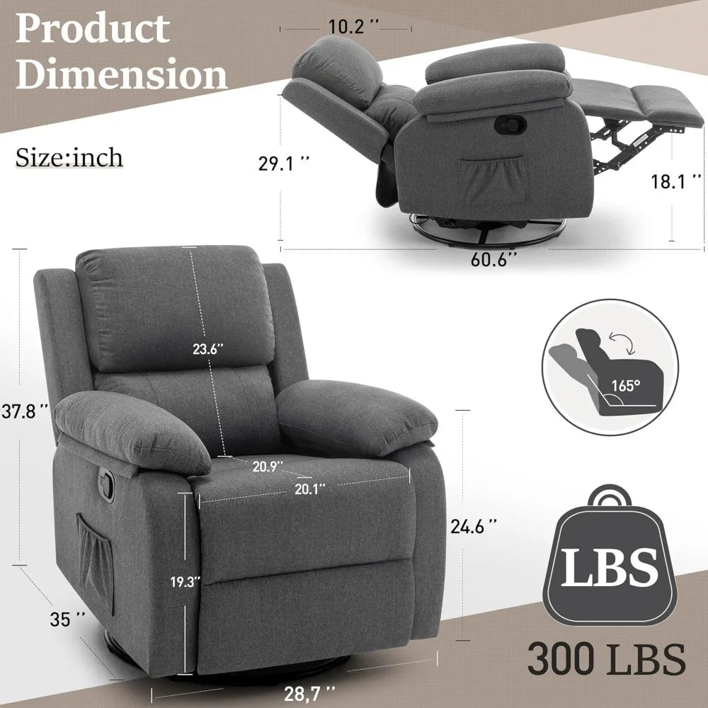 Recliner Chair, 360 Swivel