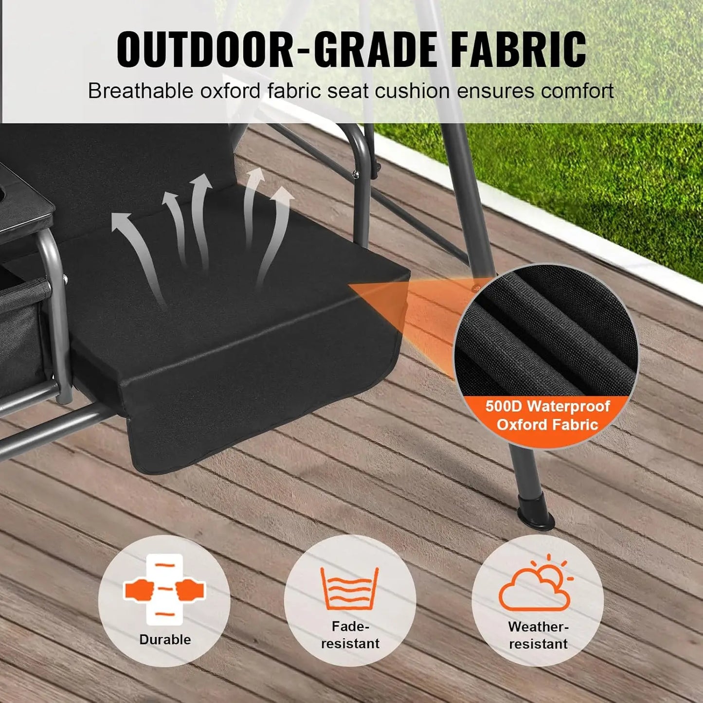 2-Seat Patio Swing Chair