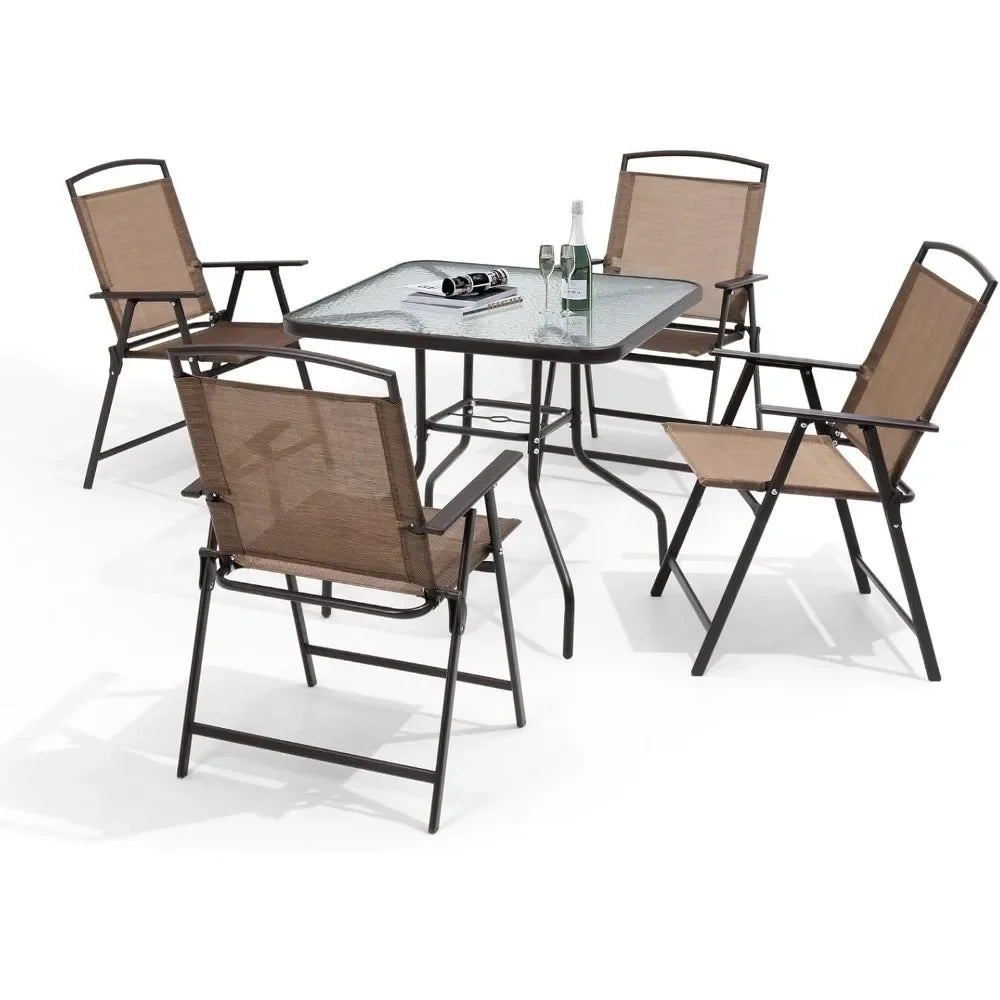 Outdoor Table and Chairs Set,4 X Grey