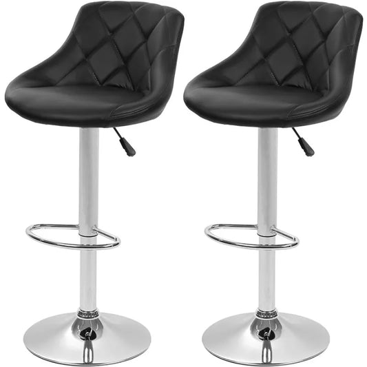 Bar Stools Set of 2, Swivel Stool Height Adjustable