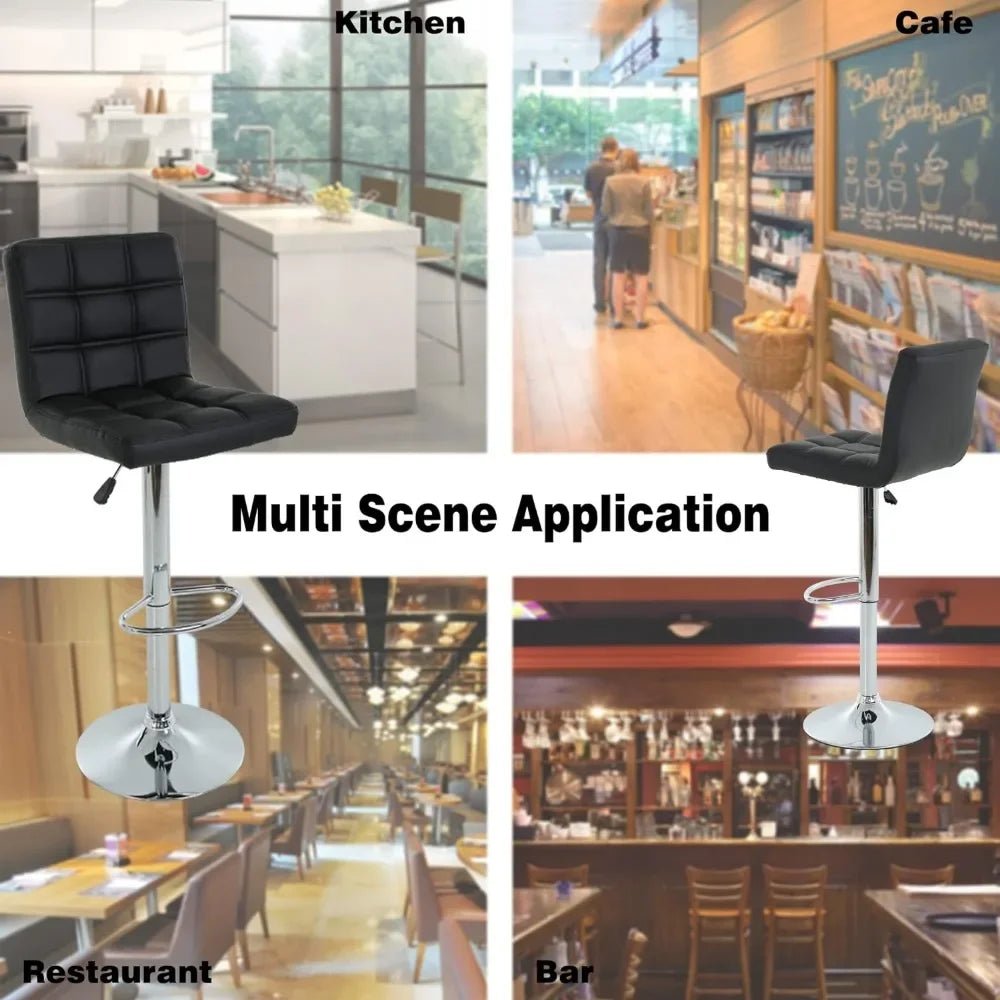 Bar Stool Set of 2 Barstools Height Adjustable