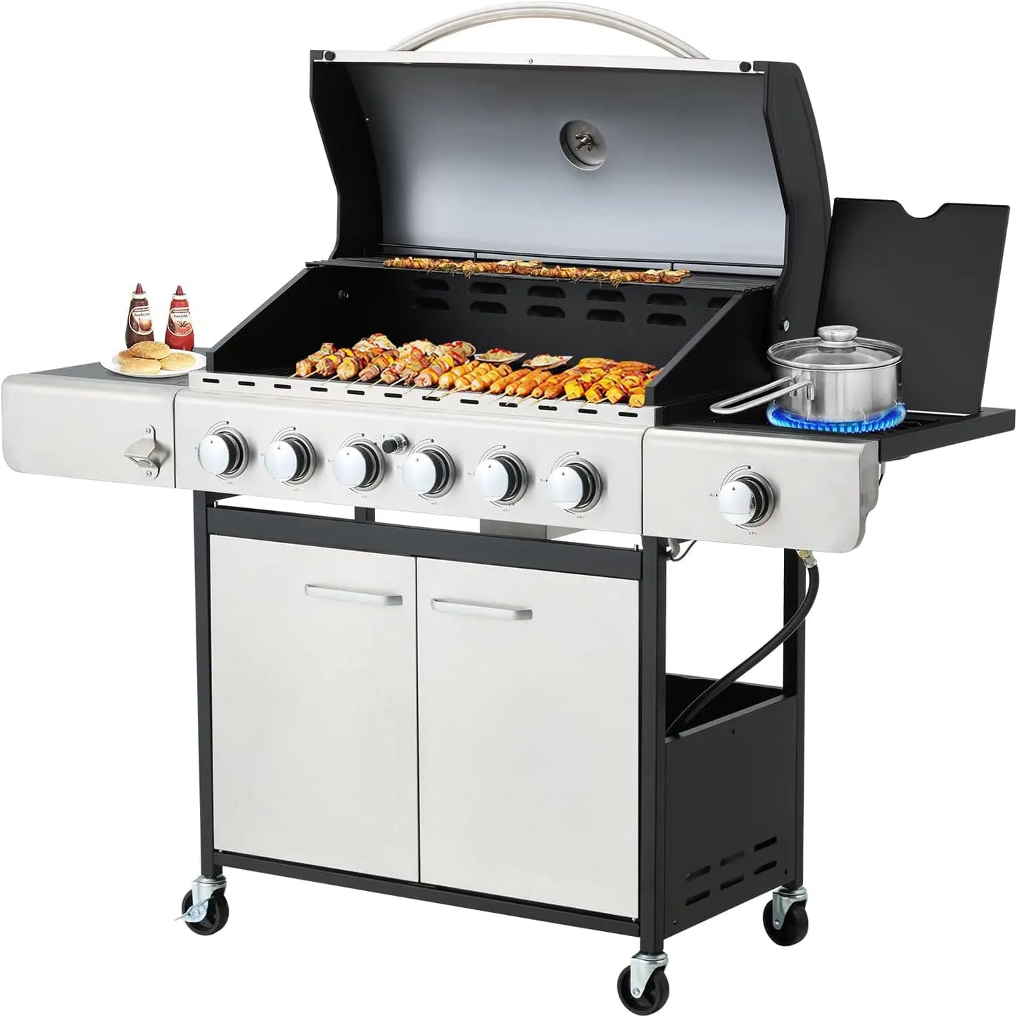 Grill 6 Burner BBQ Propane Gas Grill, 58,000 BTU