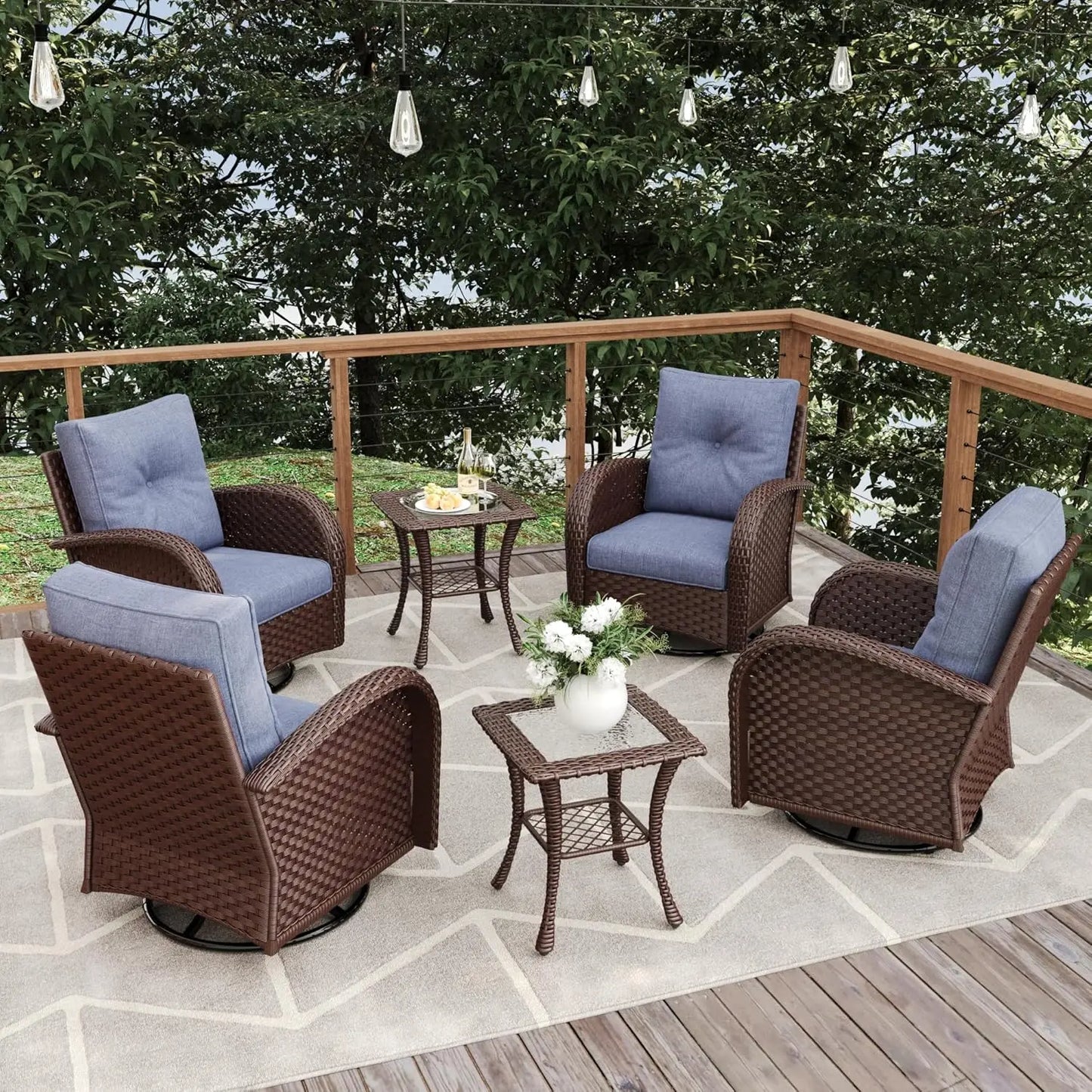 10 Pieces Patio Furniture Sets/ Fire Pit Table