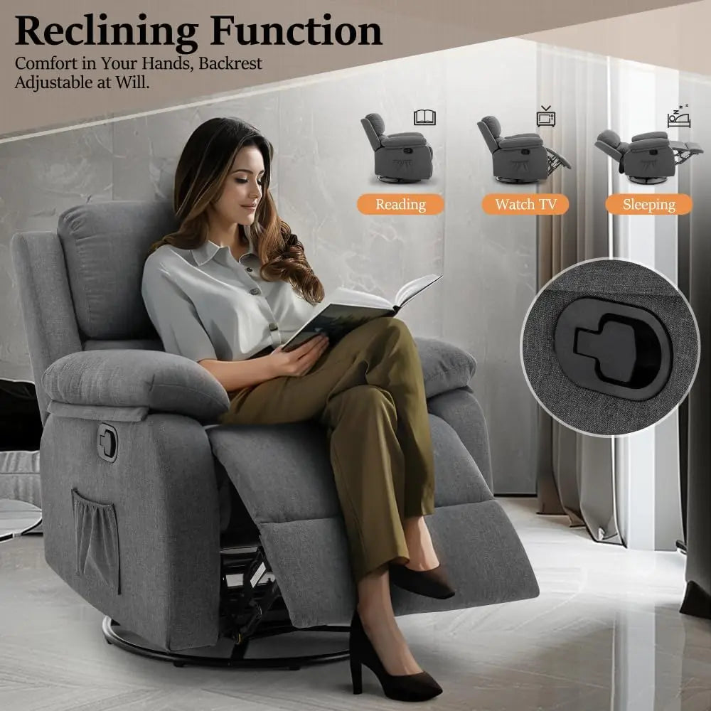 Recliner Chair, 360 Swivel Rocker