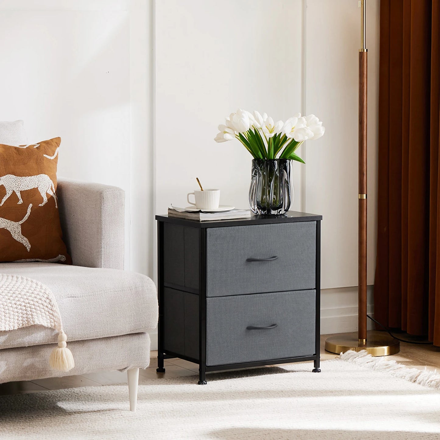 Living Room Cabinet Layers Set of 2 Fabric Drawers