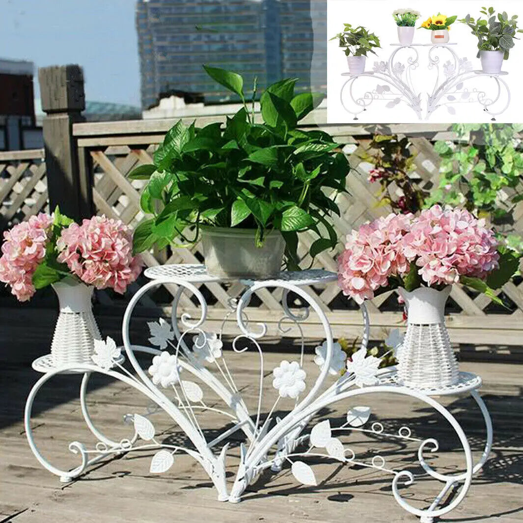 2PCS Rustproof Metal Plant Stand 4 Potted Flower