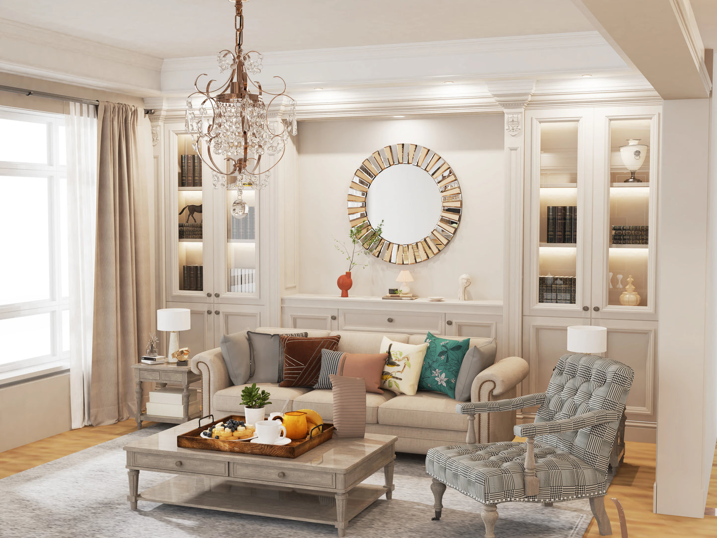 Decorative Mirrors Round Sunburst  Beveled Edge