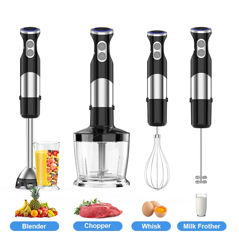 Immersion Blender 5-in-1 Handheld Blender - 1100-watt scratch-resistant blending stick for shakes, purees and smoothies